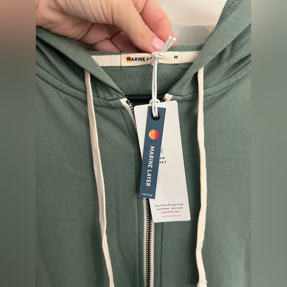 Marine Layer Sage Green Zip Hoodie Women’s Large (Unisex) - Picture 4 of 6